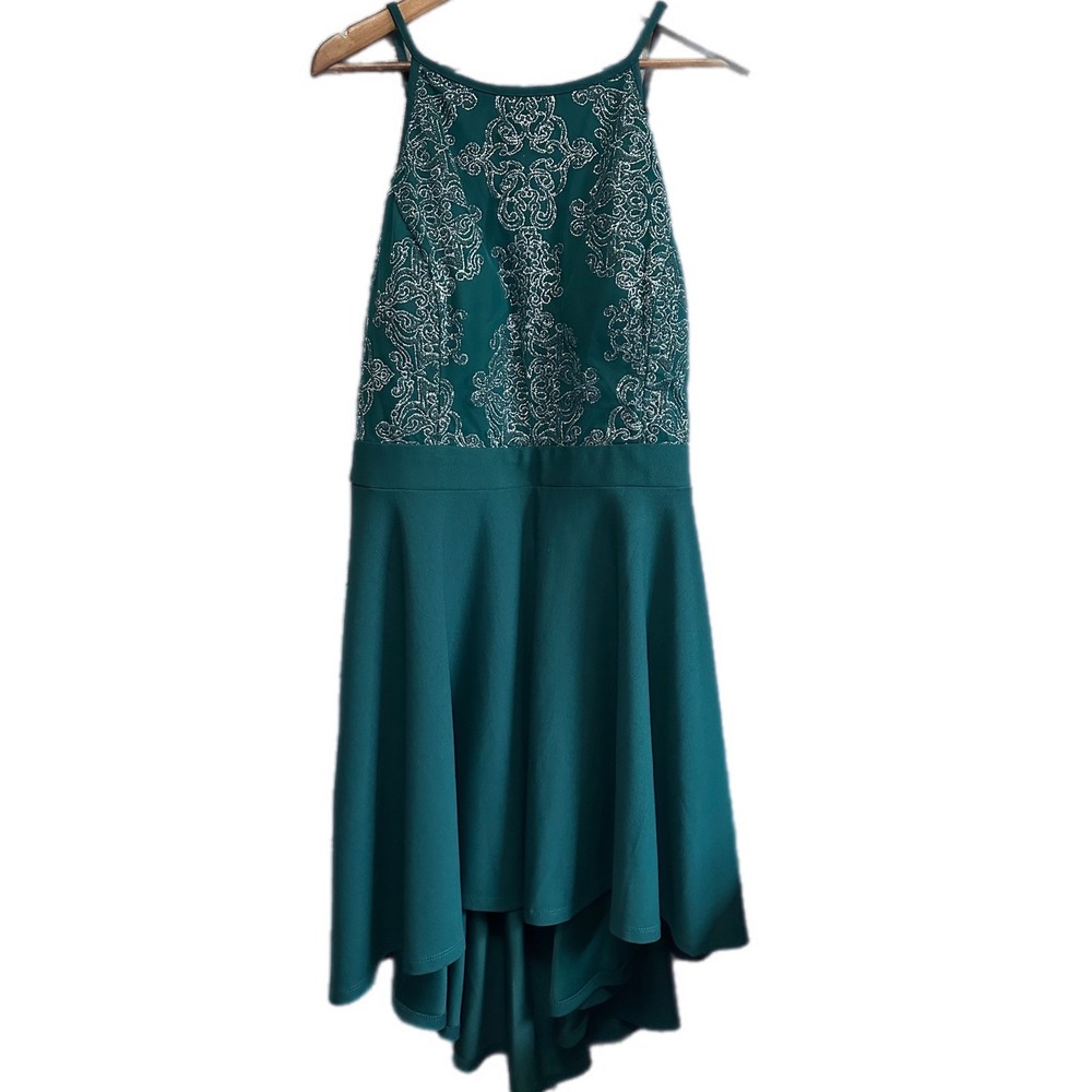 Speechless Teal Embellished Hi Lo Dress Women's Size 18 Evening Formal